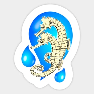 Yellow seahorse Sticker